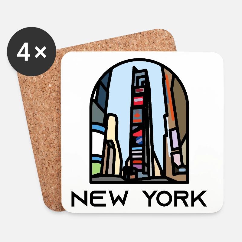 New York - Times Square - Untersetzer (4er-Set) - Weiß