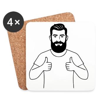 Dad gives the go-ahead - Coasters (set of 4) - white - Front