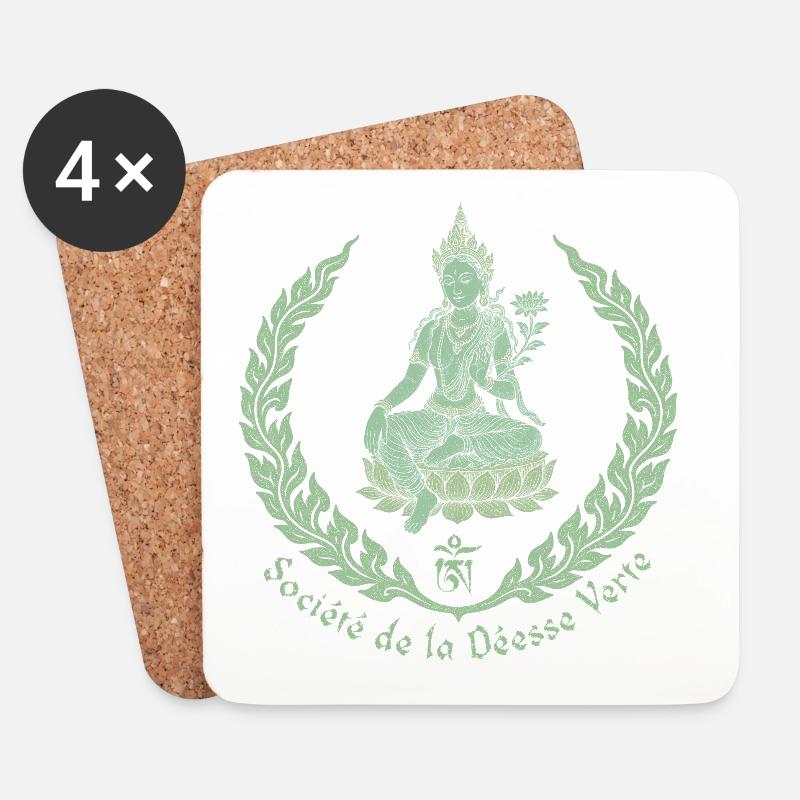Green Tara - Untersetzer (4er-Set) - Weiß