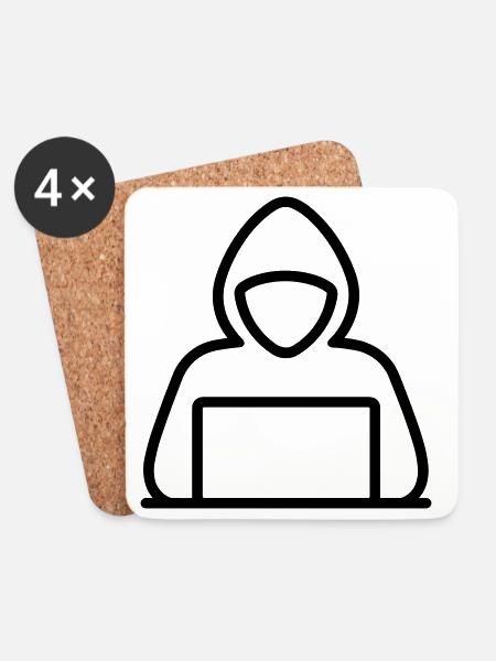 Hacker - Untersetzer (4er-Set) - Weiß