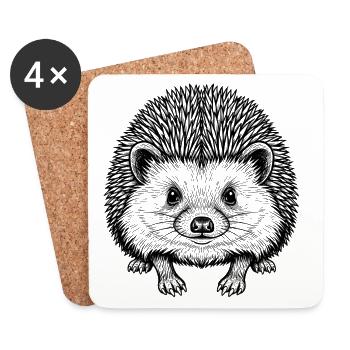 Igel - Untersetzer (4er-Set) - Weiß - Vorne