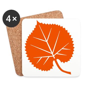 Linden leaf - Coasters (set of 4) - white - Front
