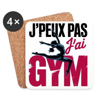 Je Peux Pas J'ai Gym | Gymnastique Cadeau | gym - Dessous de verre (lot de 4) - blanc - Devant