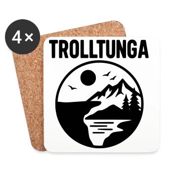 trolltunga silhouette - Untersetzer (4er-Set) - Weiß - Vorne