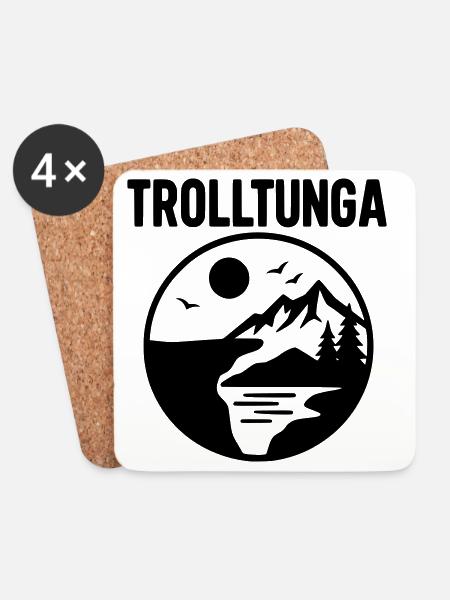 trolltunga silhouette - Untersetzer (4er-Set) - Weiß