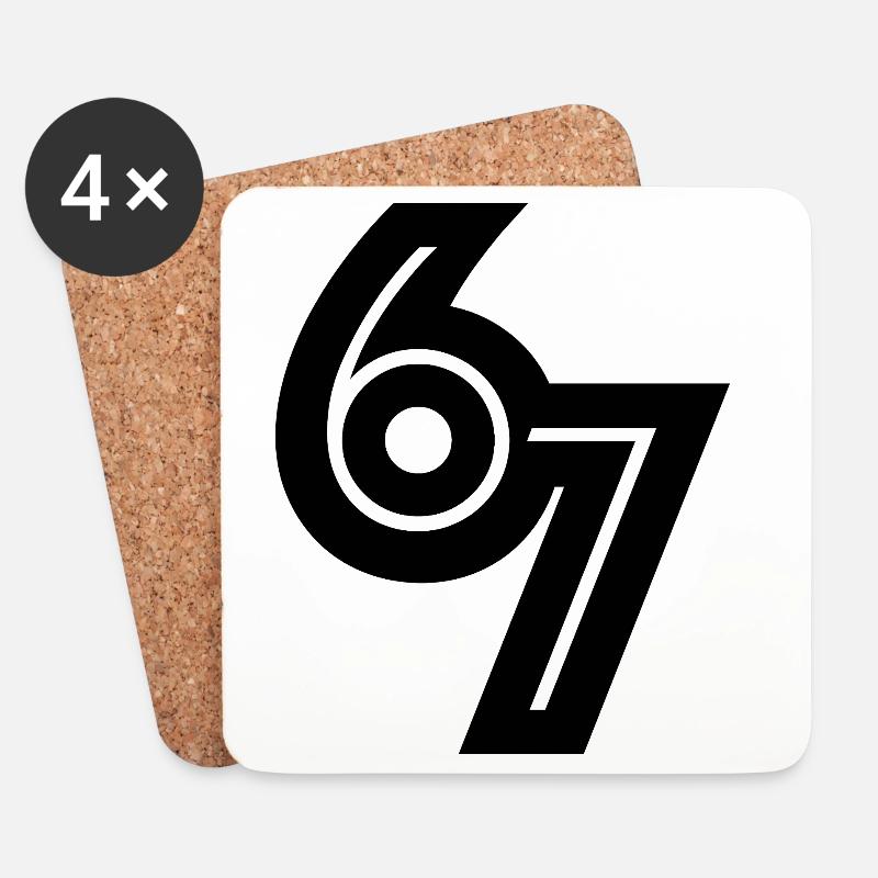 67 Schwarz - Untersetzer (4er-Set) - Weiß