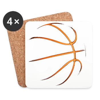 Idée cadeau pour un joueur de basket-ball Baller - Dessous de verre (lot de 4) - blanc - Devant