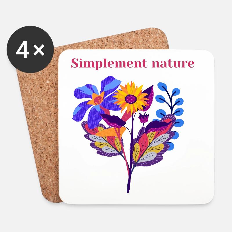 Nature Simply - Untersetzer (4er-Set) - Weiß