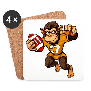 Monkeys Rugby - Coasters (set of 4) - white - Front