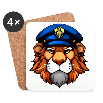 Police Löwe - Coasters (set of 4) - white - Front