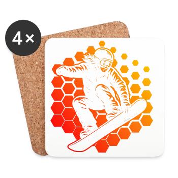 Vintage Snowboard Design für Snowboard - Untersetzer (4er-Set) - Weiß - Vorne