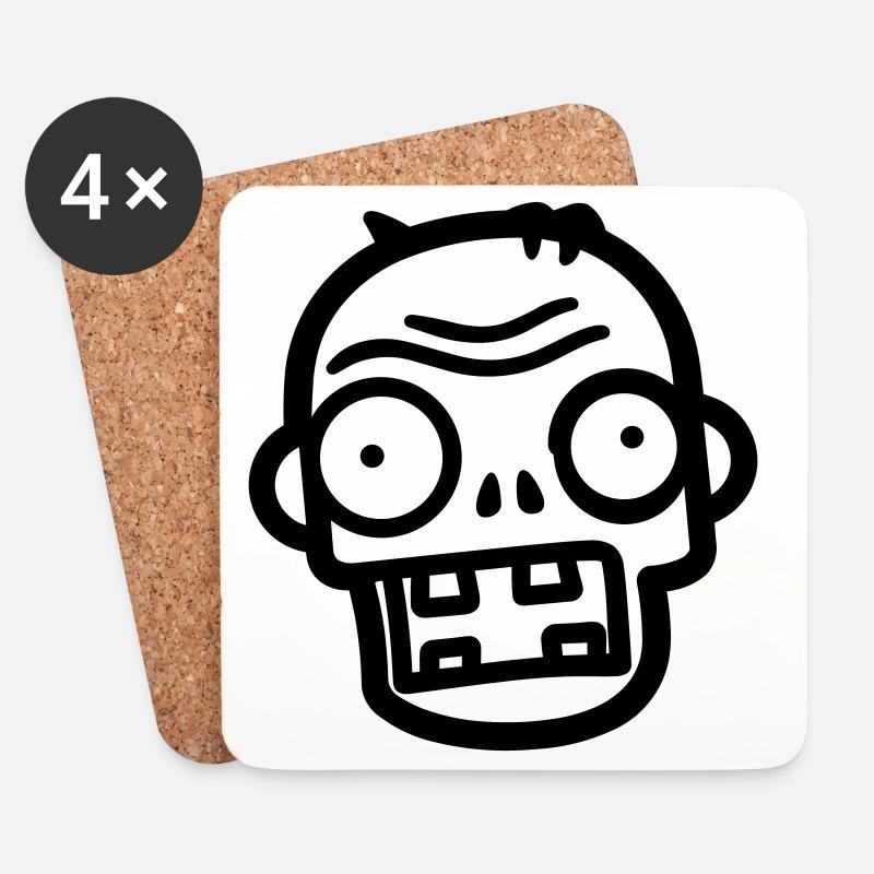 Zombie - Untersetzer (4er-Set) - Weiß