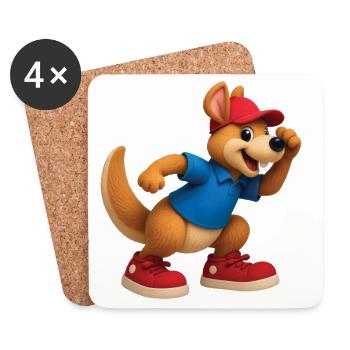 KANGAROO RAP - baby & kids - Coasters (set of 4) - white - Front