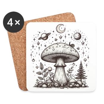 Fliegenpilz Mushroom Psilo - Untersetzer (4er-Set) - Weiß - Vorne