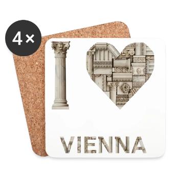Vienne – Architecture monumentale - Dessous de verre (lot de 4) - blanc - Devant