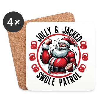 Jolly And Dyed Swole Patrol Christmas Training - Coasters (set of 4) - white - Front