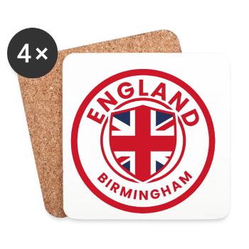 Birmingham England emblem flag - Coasters (set of 4) - white - Front