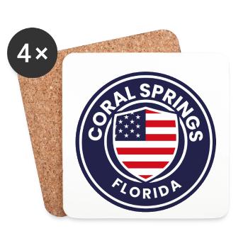 Coral Springs Flaggenwappen - Untersetzer (4er-Set) - Weiß - Vorne