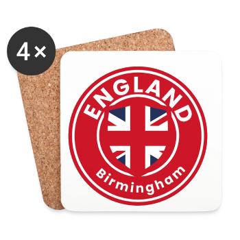England Birmingham Emblem badge - Coasters (set of 4) - white - Front