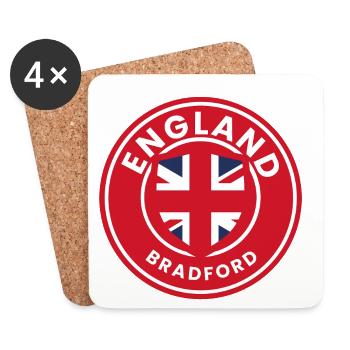 Bradford England Emblem - Coasters (set of 4) - white - Front