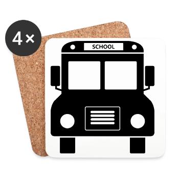 School bus front - Coasters (set of 4) - white - Front