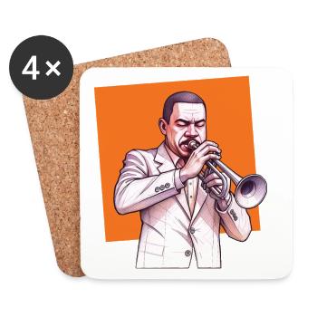 TRUMPETER #1 - sound & vision - Coasters (set of 4) - white - Front