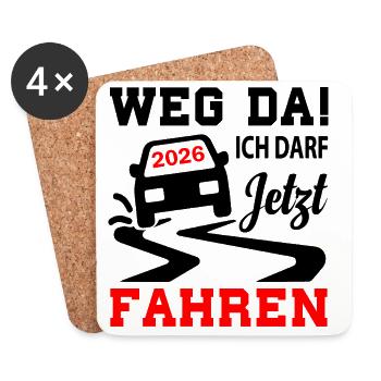 Driving License 2026 Driving Test Driving License Test - Coasters (set of 4) - white - Front