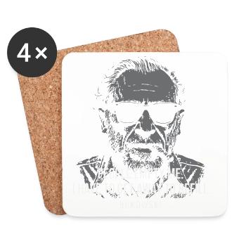 Citation de Charles Bukowski sur les personnes - Dessous de verre (lot de 4) - blanc - Devant