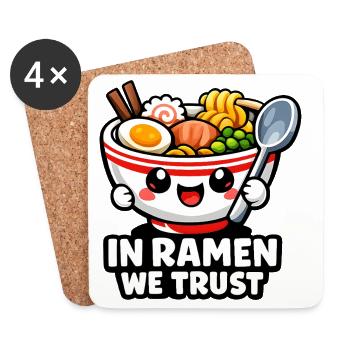 Ramen Noodles kawaii - Untersetzer (4er-Set) - Weiß - Vorne