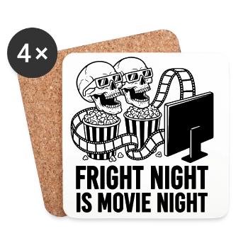 Conception de la soirée de films d’horreur de la soirée Fright Night - Dessous de verre (lot de 4) - blanc - Devant