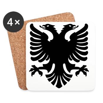 Shqipe Eagle – Albania Double Head National Flag - Coasters (set of 4) - white - Front