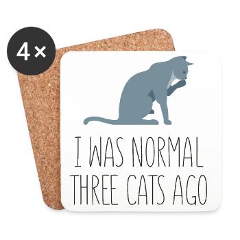 J’étais normal il y a trois chats - Dessous de verre (lot de 4) - blanc - Devant