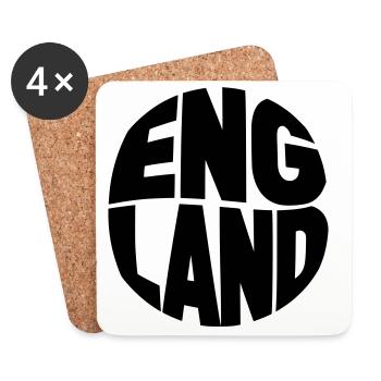 England Typography - Coasters (set of 4) - white - Front
