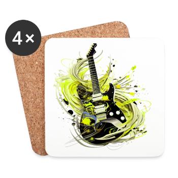 guitare électrique guitare guitariste instrument de musique rock - Dessous de verre (lot de 4) - blanc - Devant