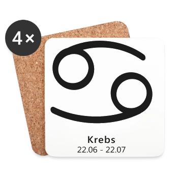 Krebs Crab Sternzeichen Symbol Kosmos - Untersetzer (4er-Set) - Weiß - Vorne