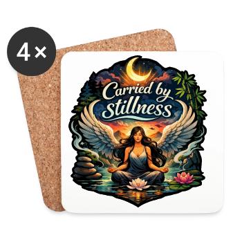 Carried by stillness - Coasters (set of 4) - white - Front