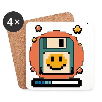 Floppy Disk Retro Internet - Coasters (set of 4) - white - Front