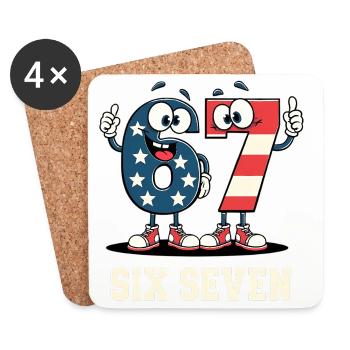 US Flag 67 Memes Six Seven - Untersetzer (4er-Set) - Weiß - Vorne