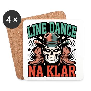 Line Dance Skull Cowboy - Coasters (set of 4) - white - Front
