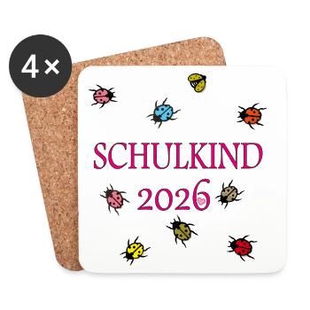 proud schoolchild - Coasters (set of 4) - white - Front
