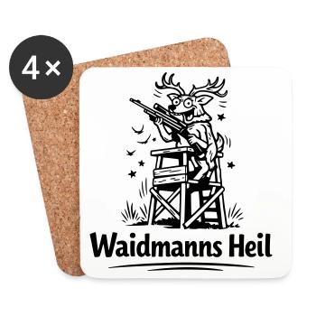 Verrückter Hirsch Waidmannsheil - Coasters (set of 4) - white - Front