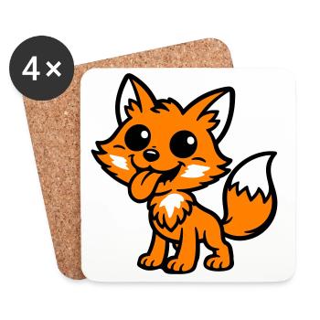 Bande dessinée Fox - Dessous de verre (lot de 4) - blanc - Devant