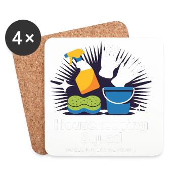 Funny Cleaning Design - Coasters (set of 4) - white - Front