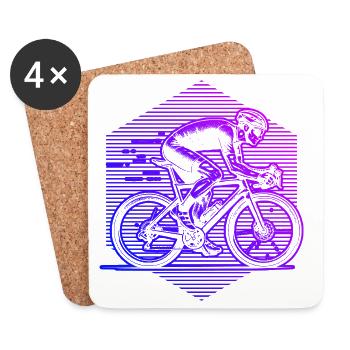 Modernes Roadbike Artwork - Untersetzer (4er-Set) - Weiß - Vorne