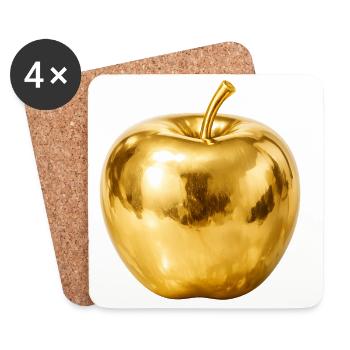 Goldener Apfel – Premium Shine - Untersetzer (4er-Set) - Weiß - Vorne