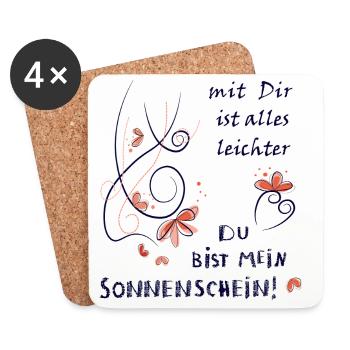 You're my sunshine - Coasters (set of 4) - white - Front