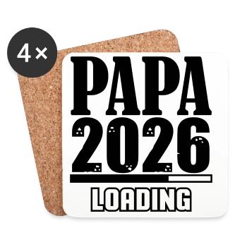Papa 2026 Loading - Untersetzer (4er-Set) - Weiß - Vorne
