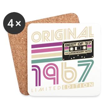 Original 1967 Jahrgang Retro Geburtstagsgeschenk - Untersetzer (4er-Set) - Weiß - Vorne