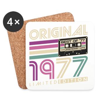 Jahrgang 1977 geboren Geburtstagsgeschenk - Untersetzer (4er-Set) - Weiß - Vorne