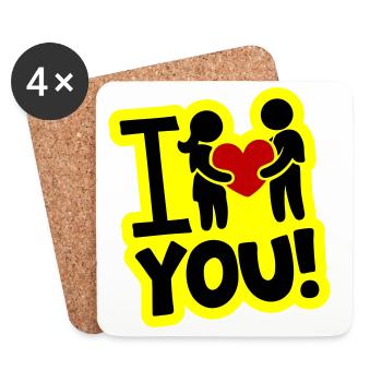 I love you proof of love - Coasters (set of 4) - white - Front